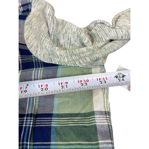 One World 2x Plaid Mixed Media Front Wrap Tie Neck Long Sleeve 2X NWT - Picture 12 of 14